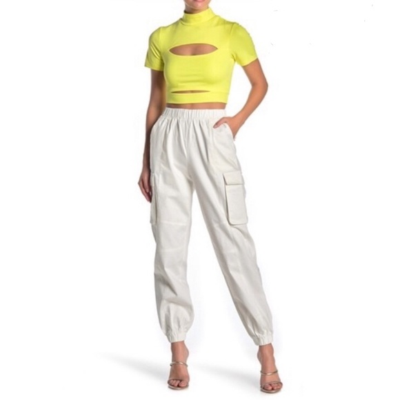 Black ribbed crop top with waist cutout baby - Picture 4 of 4